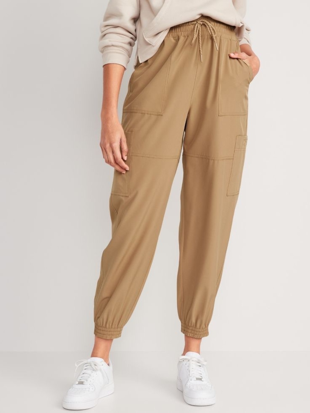 Old Navy Extra High Waisted StretchTech Quick Dry Joggers NWT Tan Size XXL